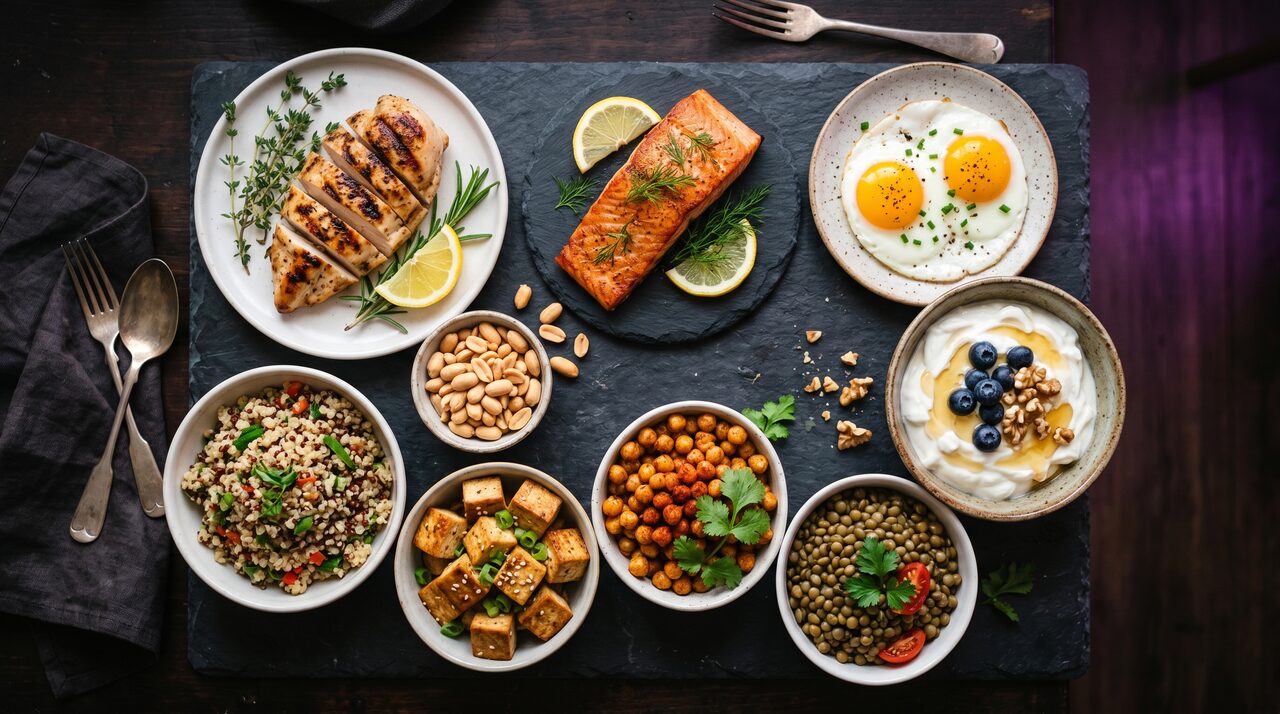 15 alimentos ricos en proteína para ganar músculo y mejorar tu dieta